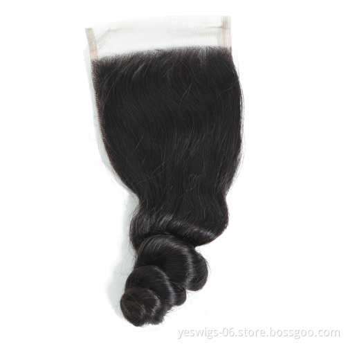 Hair Vendors Wholesale Swiss Lace Front Closure With Baby Hair 4x4 2x6 5x5 13x4 13x6 6x6 7x7 360 Lace Closure Indian Loose Wave
